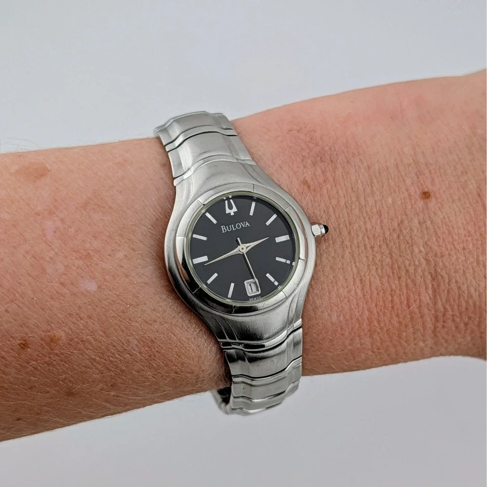 Bulova Corporate Collection 96M33 Women's Black Dial Stainless Steel Watch 6